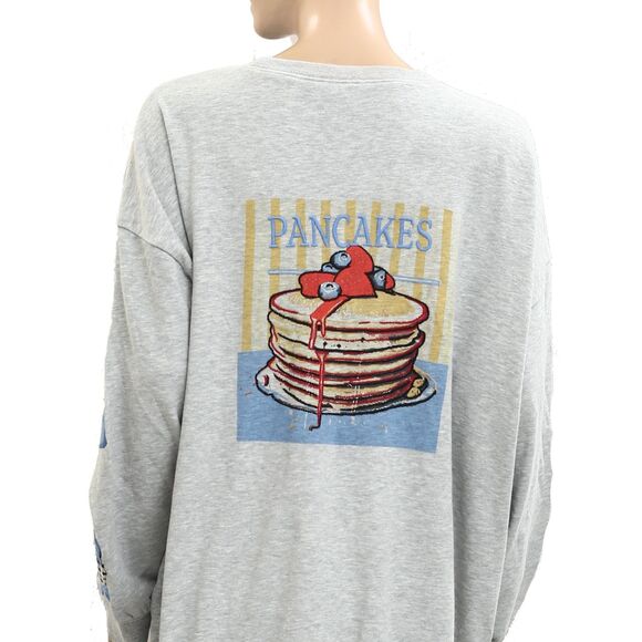 By Anthropologie Embroidered Crew-Neck Sweatshirt Top Oversized Cotton S 283674 - Picture 12 of 13